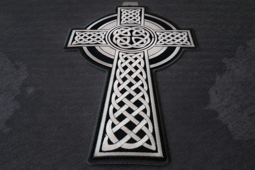 Steel Grey Cross Patch, Religious Cross Patches