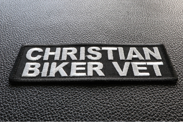 Christian Biker Vet Patch diagonal view