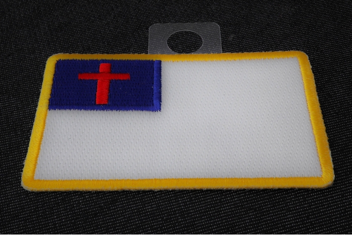 Christian Flag Small Patch diagonal view