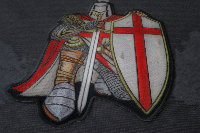 White and Red Crusader Knight Large Christian Back Patch | Christian ...