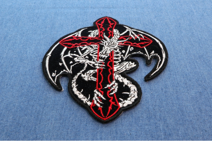 Dragon Skeleton Over Cross Patch diagonal view