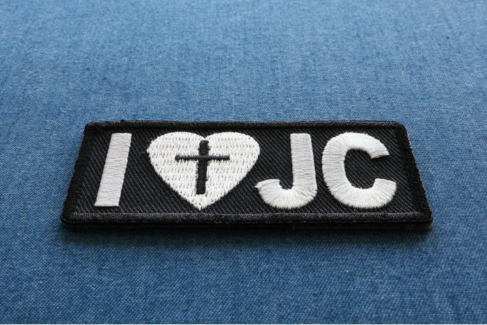 I Love JC Patch diagonal view