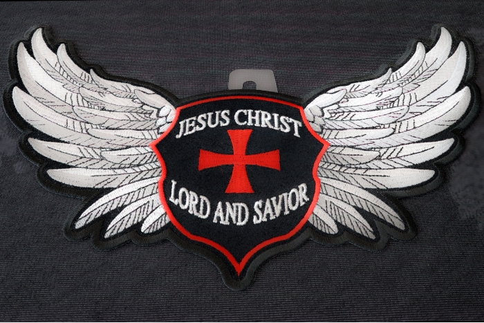 Jesus Christ Lord and Savior Patch diagonal view