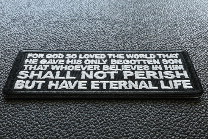 John 3 16 Quote Patch diagonal view