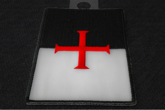 Knights Templar Flag Patch diagonal view