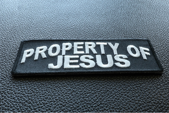 Property Of Jesus Christian Patch diagonal view