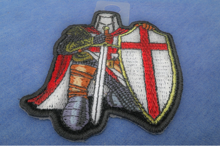 Red Knight Crusader Patch Mini Size diagonal view