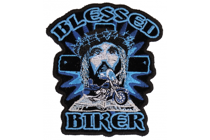 Blessed Biker Jesus Vest Pocket Patch Small Blessed Biker Jesus Vest Pocket Patch Small