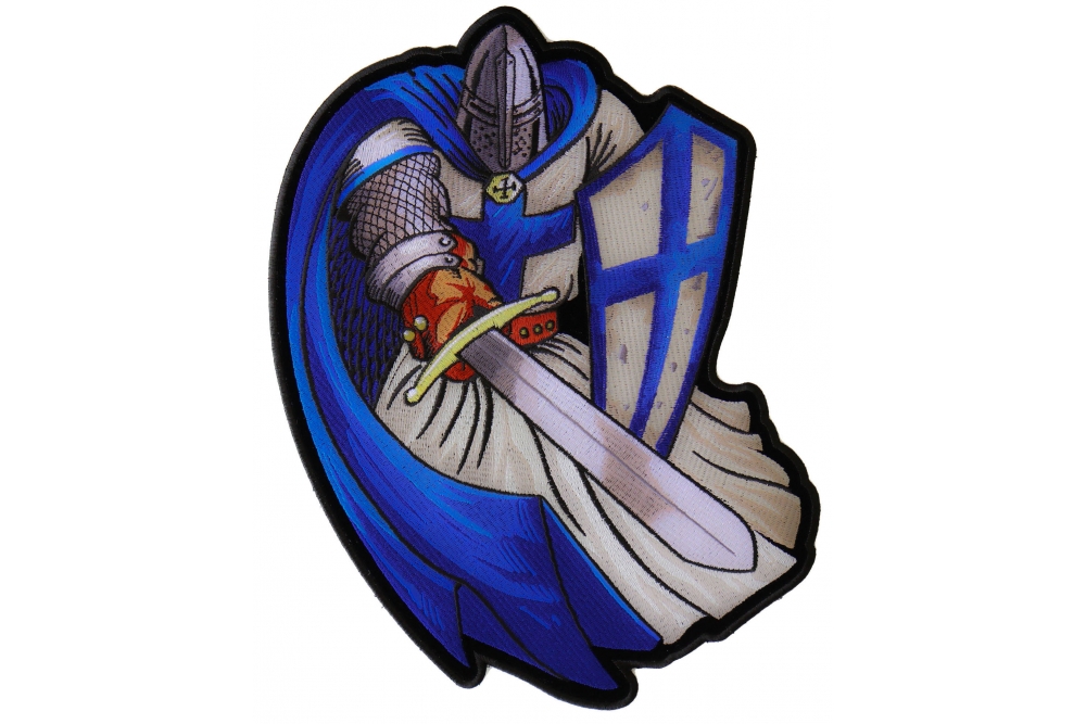 Blue Knight Patch, Large Back Patches for Jackets 