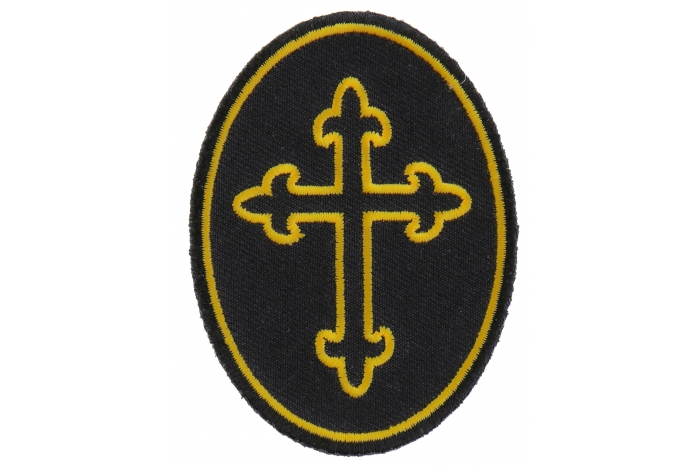 Christian Cross Oval Patch