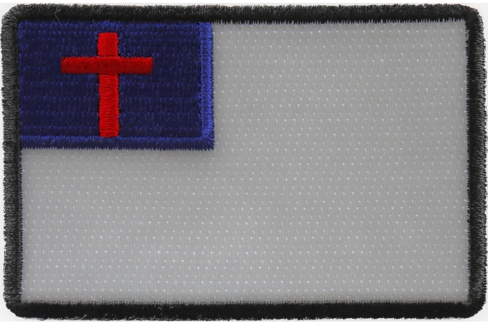 Christian Flag Patch with Black Borders
