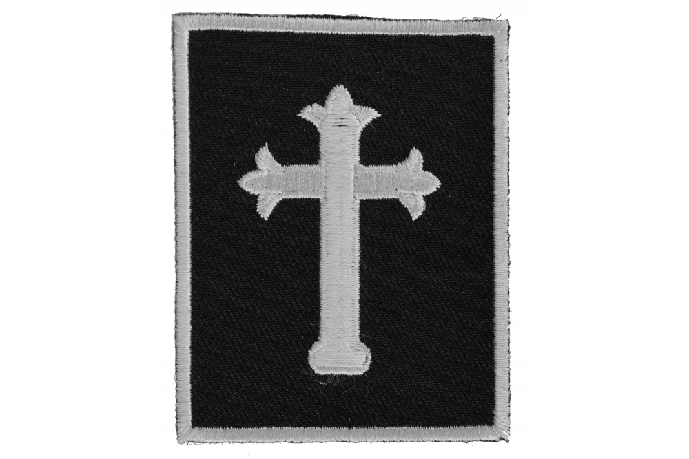 Jesus Cross Patch -Small Rectangular  Embroidered Patches by Ivamis Patches