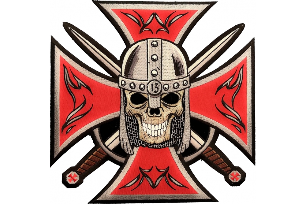 Maltese Cross Skull Knight Patch