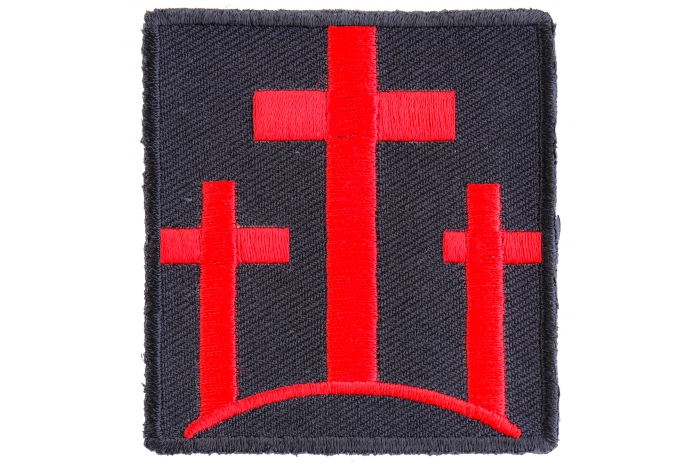 Three Crosses In Red Christian Patch