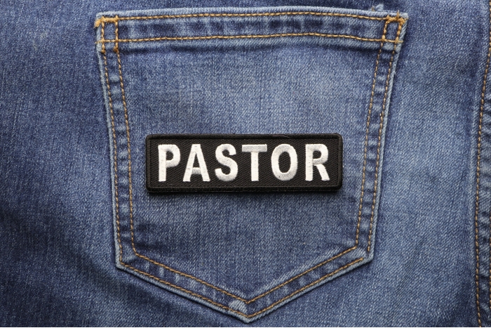 Pastor Patch shown on jeans