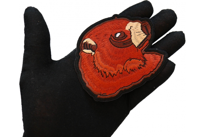 Beaver Iron on Patch shown on hand for size comparison