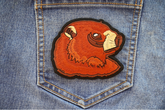 Beaver Iron on Patch shown on jeans