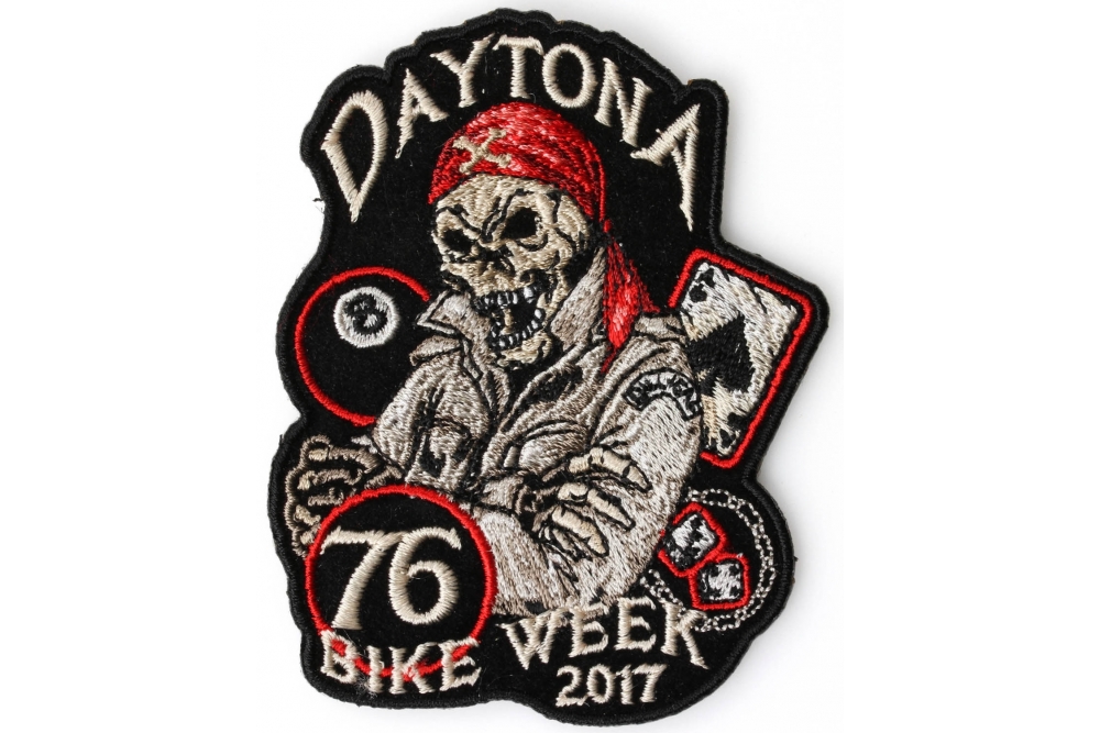 Daytona 2017 Bike Week Biker Skull Iron on Patch