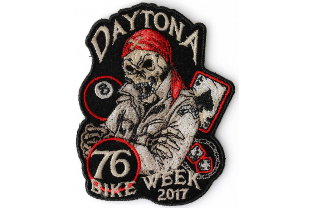 Daytona 2017 Bike Week Biker Skull Iron on Patch