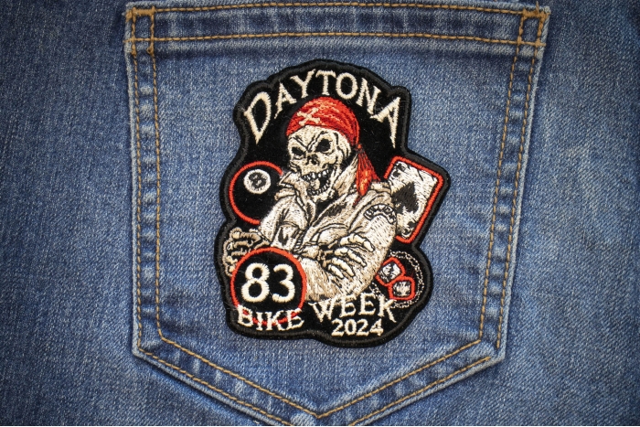 Daytona Bike Week 2024 Patch shown on jeans