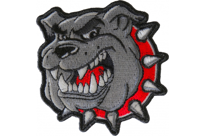 Bulldog Red Collar Iron on Patch