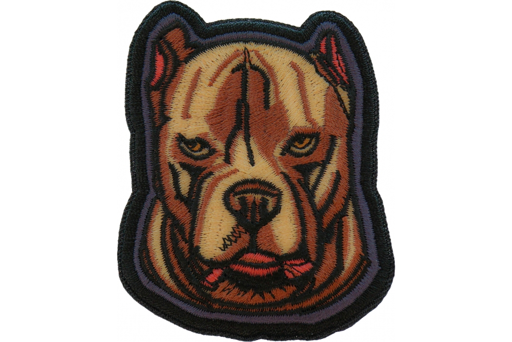 Mean Pitbull Dog Iron on Patch