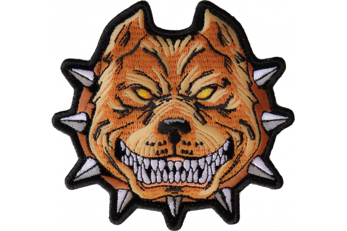 Pit Bull Spike Collar Iron on Patch