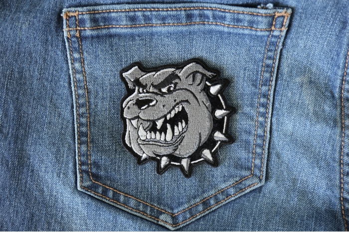 Bulldog Patch shown on jeans