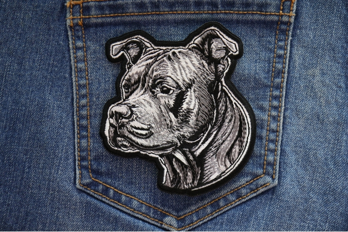 Sweet Pitbull Patch shown on jeans