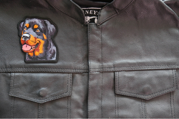 Rottweiler Patch shown on leather vest