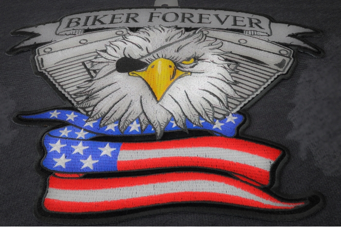 Biker Forever Eye Patch Eagle Patch diagonal view