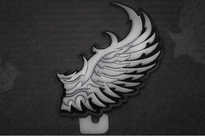 Right Silver Eagle Wing Patch diagonal view