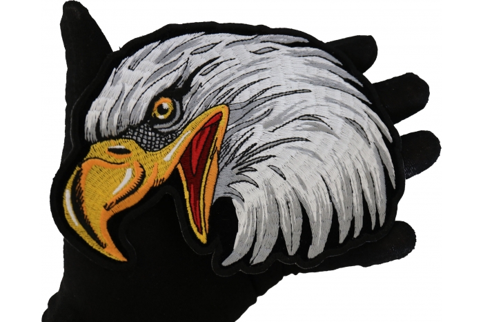 Eagle Patch, Patches for Jackets shown on hand for size comparison