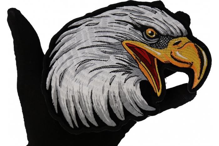 Eagle Patch, Patches for Jackets shown on hand for size comparison