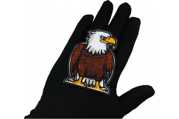 Tooney Eagle Patch shown on hand for size comparison
