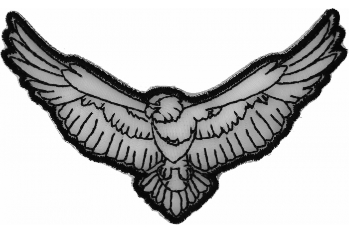 Black and White Eagle Iron on Patch