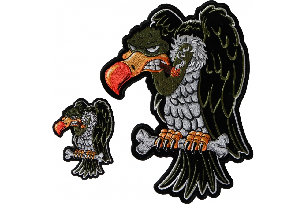 Cigar Vulture Patches Set of Large and Small