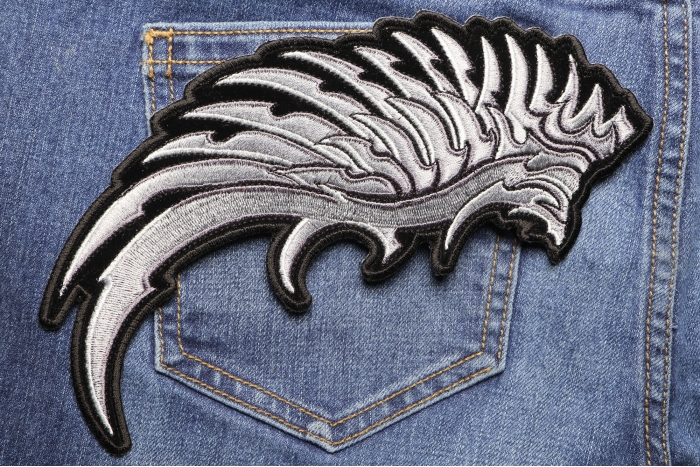Right Silver Eagle Wing Patch shown on jeans
