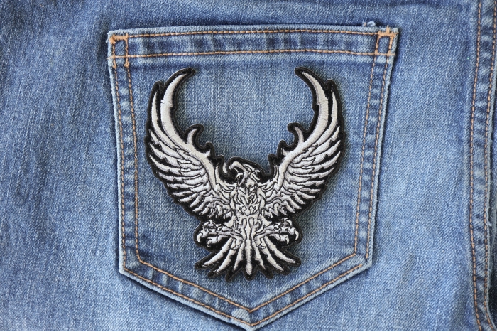 Silver Eagle Patch shown on jeans