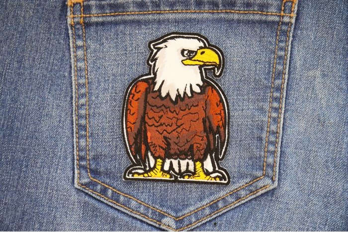 Tooney Eagle Patch shown on jeans
