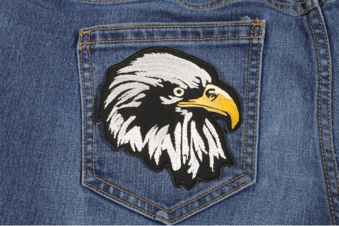 Eagle Patch facing Right shown on jeans
