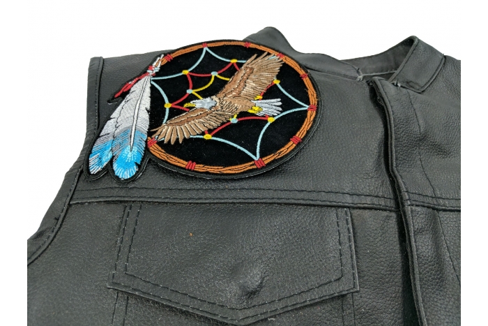 Eagle Patch, Patches for Jackets shown on leather vest