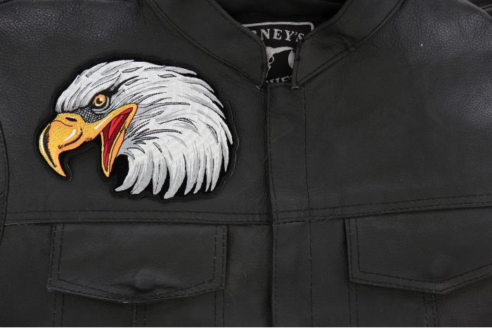 Eagle Patch, Patches for Jackets shown on leather vest