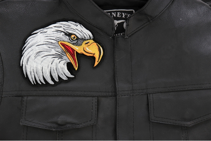Eagle Patch, Patches for Jackets shown on leather vest
