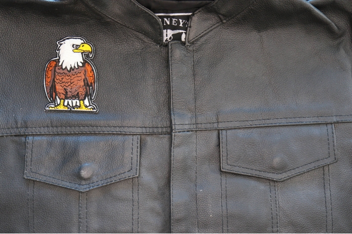 Tooney Eagle Patch shown on leather vest