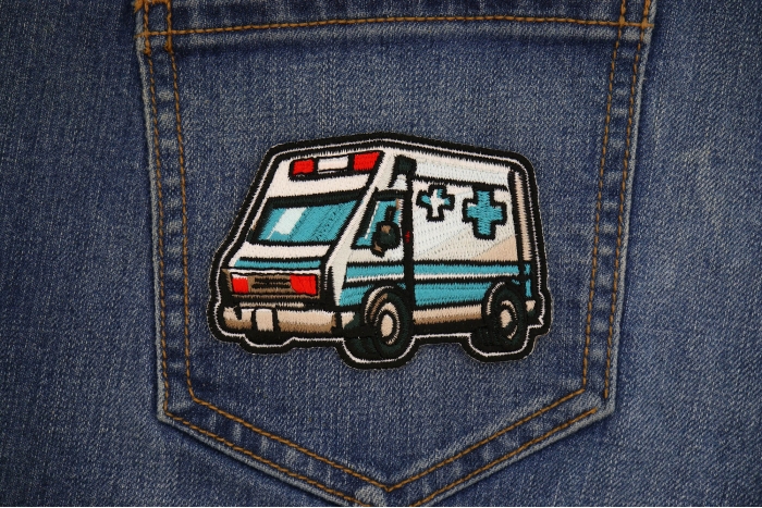 Ambulance Patch shown on jeans