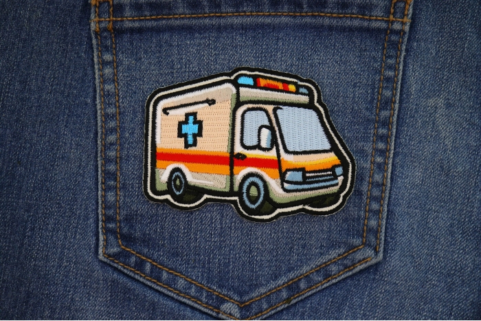 Ambulance Patch shown on jeans