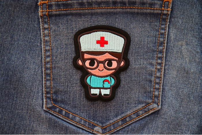 Male Nurse Patch shown on jeans