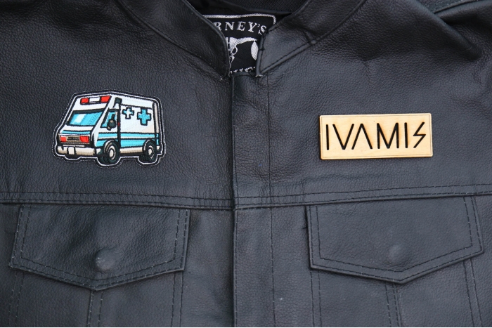 Ambulance Patch shown on leather vest