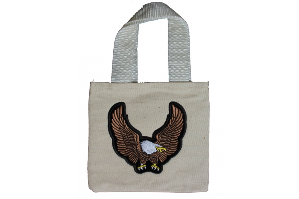 Small Canvas Bag With Brown Eagle Patch